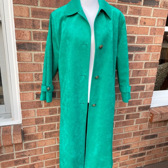 Jackets & Blazers - Stunning vintage Kelly green ultra suede duster coat